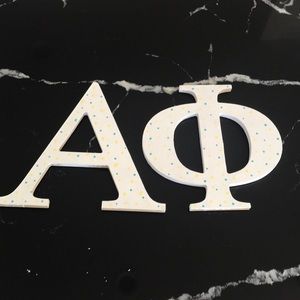 Alpha Phi wooden letters